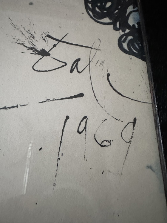 Image 1 of Salvador Dali, Lithographie 1969, Erzengel im Kampf mit dem Dämon