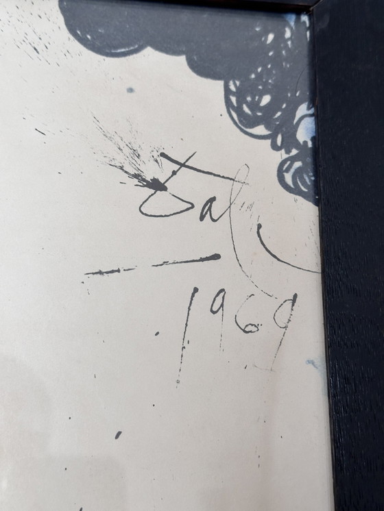 Image 1 of Salvador Dali, Lithographie 1969, Erzengel im Kampf mit dem Dämon