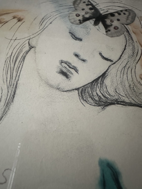 Image 1 of Salvador Dali, Lithographie 1969, Erzengel im Kampf mit dem Dämon