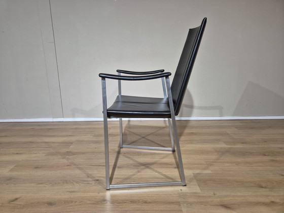 Image 1 of 6x KFF Tibed Kufen-Esszimmerstühle - Schwarz - Leder - Design