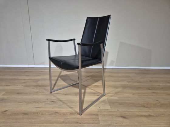 Image 1 of 6x KFF Tibed Kufen-Esszimmerstühle - Schwarz - Leder - Design