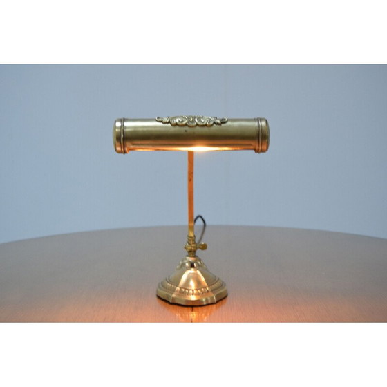 Image 1 of Verstellbare Messing-Tischlampe im Art-Deco-Stil, Tschechoslowakei 1930