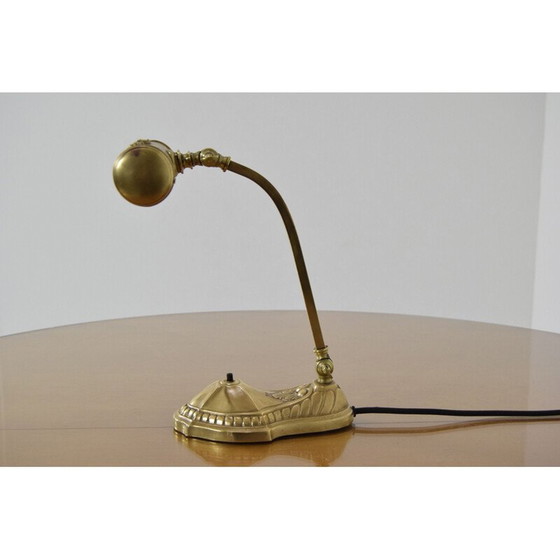 Image 1 of Verstellbare Messing-Tischlampe im Art-Deco-Stil, Tschechoslowakei 1930