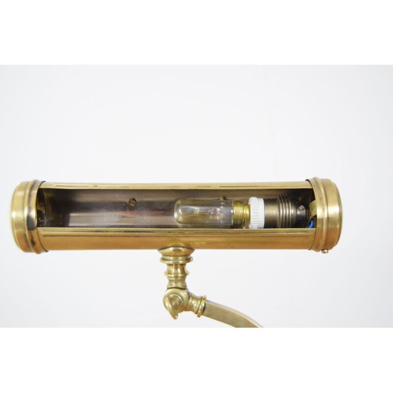 Image 1 of Verstellbare Messing-Tischlampe im Art-Deco-Stil, Tschechoslowakei 1930