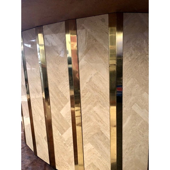 Image 1 of Großer italienischer Vintage-Tisch aus Travertin, 1970