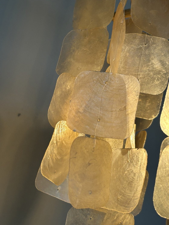 Image 1 of Kapiz Muschel Lampe Anhänger Vintage Perle