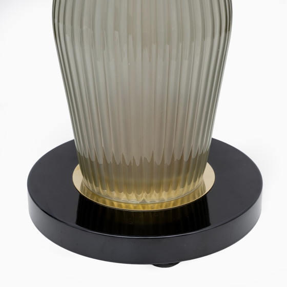 Image 1 of Paar Pilzförmige Tischlampen aus Muranoglas und Messing im Feng Shui Stil