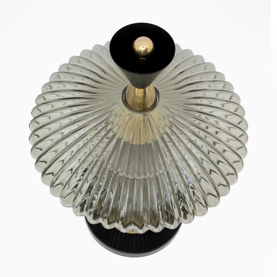 Image 1 of Paar Pilzförmige Tischlampen aus Muranoglas und Messing im Feng Shui Stil