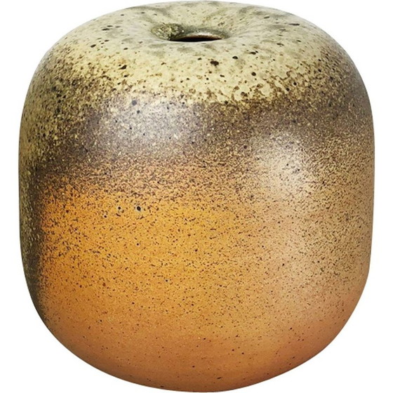 Image 1 of Vintage Vase aus brauner und beiger Keramik für Horst Kerstan, Deutschland 1980