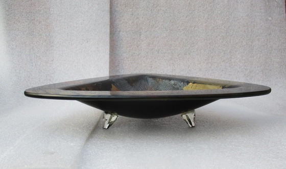 Image 1 of Bunte dreieckige dekorative Glasschale von L'Arte Del Vetro.