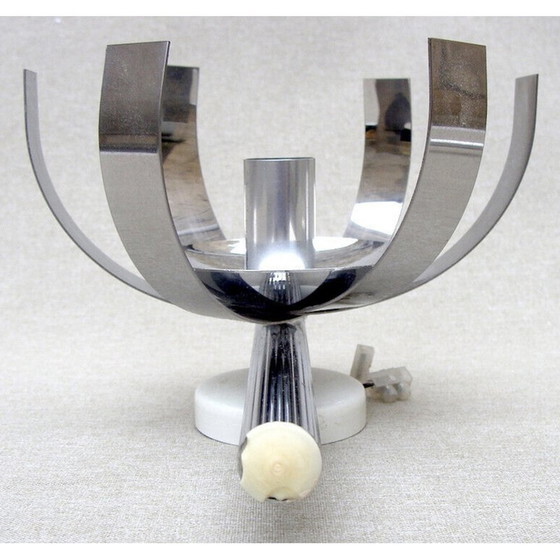 Image 1 of Paar "fleur de lumière"-Wandlampen aus verchromtem Aluminium von Jocelyne Trocmé, 1970