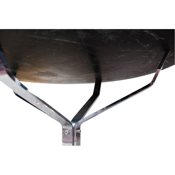 Image 1 of Alter runder Couchtisch mit schwarzer Schieferplatte von Sigurd Ressell Falcon