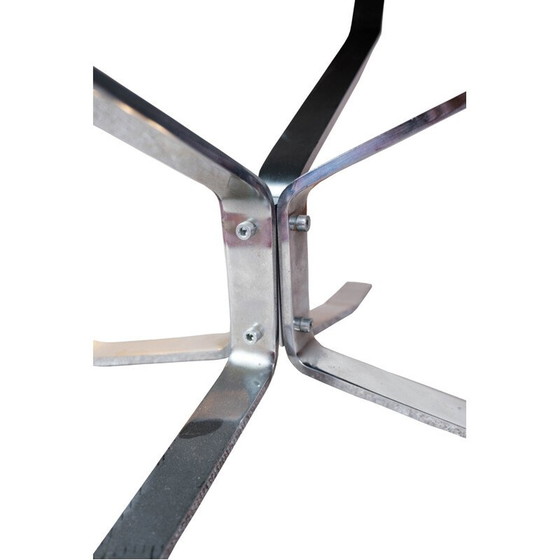 Image 1 of Alter runder Couchtisch mit schwarzer Schieferplatte von Sigurd Ressell Falcon