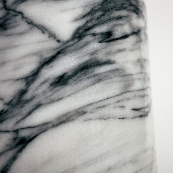 Image 1 of Wit Marmer Tafel Rond, Angelo Mangiarotti, Italien 1979