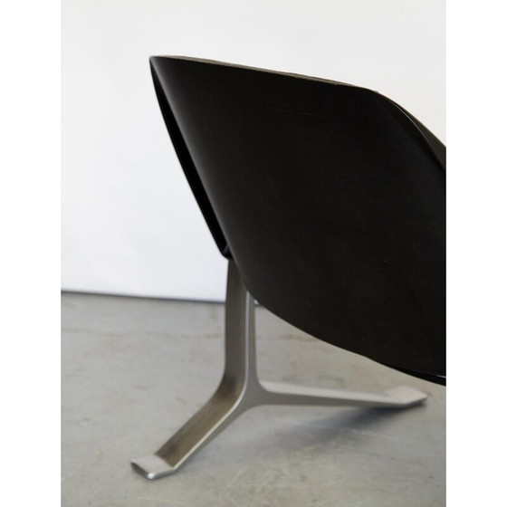 Image 1 of Pair of vintage aluminum and denim armchairs by Knut Hesterberg for Selectform, Germany 1970s