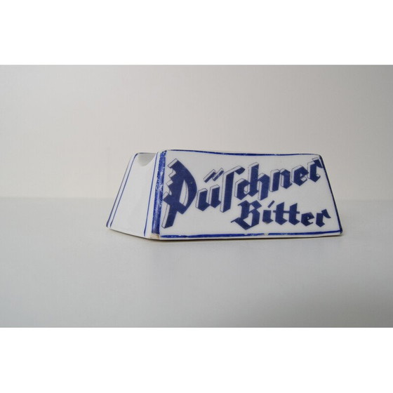 Image 1 of Art Deco Werbe-Aschenbecher aus Porzellan von Püschner Bitter, 1920er Jahre