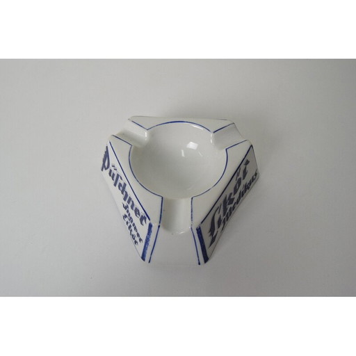Art Deco Werbe-Aschenbecher aus Porzellan von Püschner Bitter, 1920er Jahre