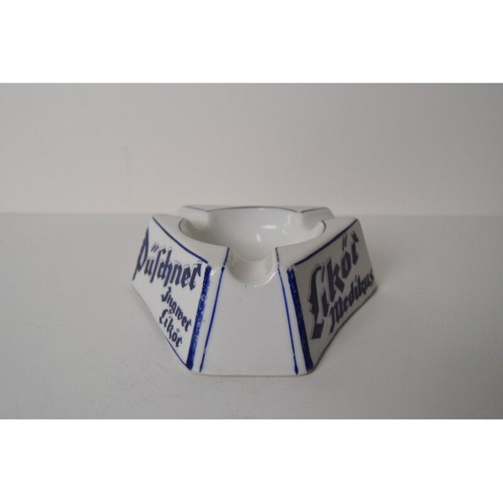 Image 1 of Art Deco Werbe-Aschenbecher aus Porzellan von Püschner Bitter, 1920er Jahre
