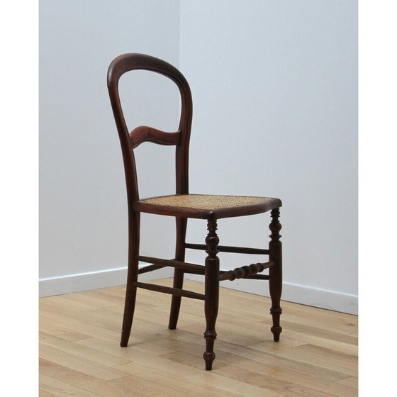 Image 1 of Klassischer Kirschholzstuhl mit Schilfrohrsitz