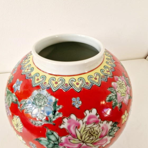 Image 1 of Floral Chinesisch Porzellan Vase Xxl Ingwer-Glas