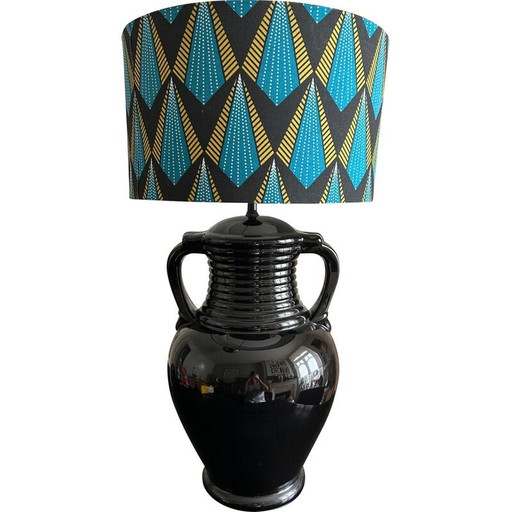 Vintage-Lampe aus schwarzer Keramik, 1970