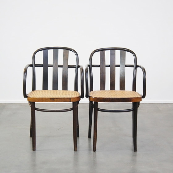 Image 1 of 2 X Vintage Holz Design Esszimmer / Bistro Stuhl