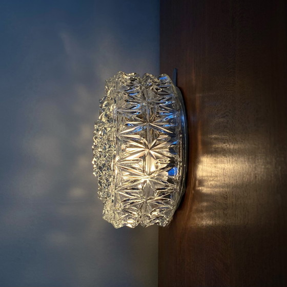 Image 1 of Wand- Deckenleuchte Wandleuchte Dickes Glas 1970 1980 Seventies Eighties