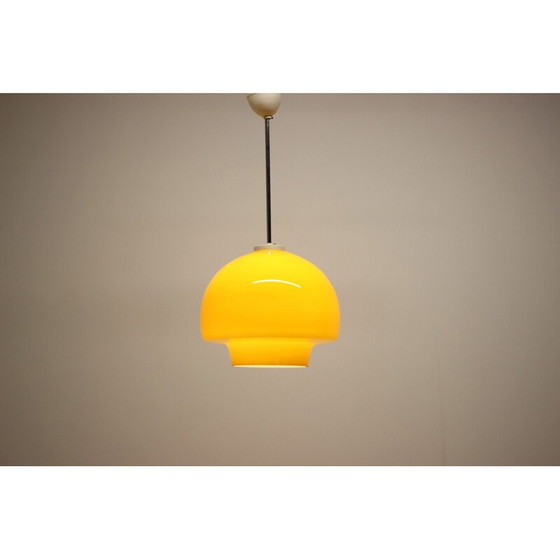 Image 1 of Vintage Glas und Chrom Pendelleuchte, Tschechoslowakei 1960er Jahre