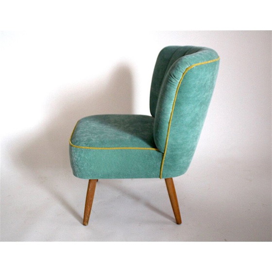 Image 1 of Satz von 4 Damenstühlen Vintage mit Fußhocker, 1960er Jahre