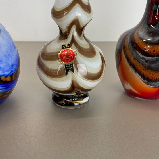Image 1 of Satz von 4 mehrfarbigen Pop Art Vasen von Carlo Moretti für Opaline Florenz, Italien 1970er
