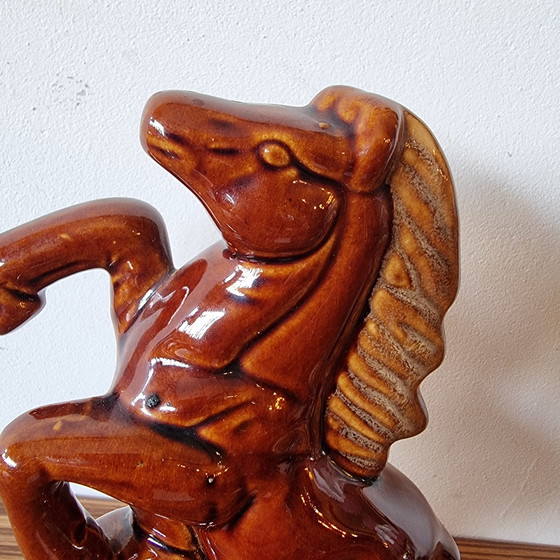 Image 1 of Vintage Keramik Pferd Statue 1980er Jahre