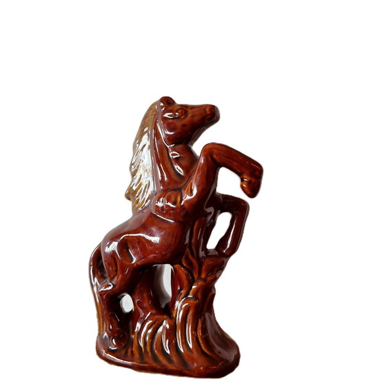 Image 1 of Vintage Keramik Pferd Statue 1980er Jahre