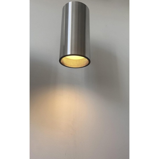 Image 1 of Paar Vintage Wandlampen aus gebürstetem Metall und Aluminium für Bur Leucthen, Deutschland 1970