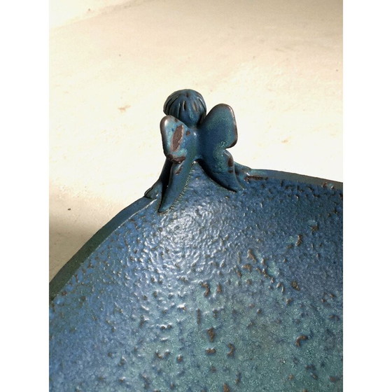 Image 1 of Vintage-Schale mit Elfen-Dekor aus Keramik, 1980