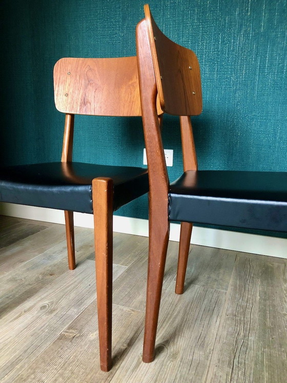 Image 1 of 2X Teakholz Dänisches Design Holz Stühle