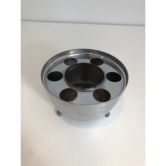 Image 1 of Versilberter Schnapsschrank aus Rauchglas, 1970