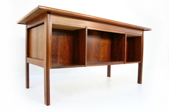 Image 1 of Danish Mid Century Brazilian Rosewood / Rio Palisander executive Writing Desk / Schreibtisch