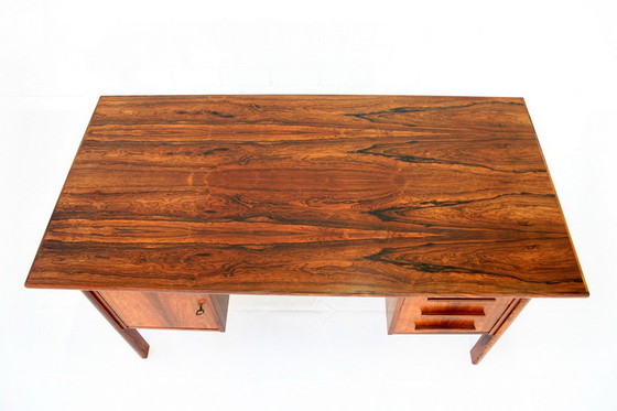 Image 1 of Danish Mid Century Brazilian Rosewood / Rio Palisander executive Writing Desk / Schreibtisch