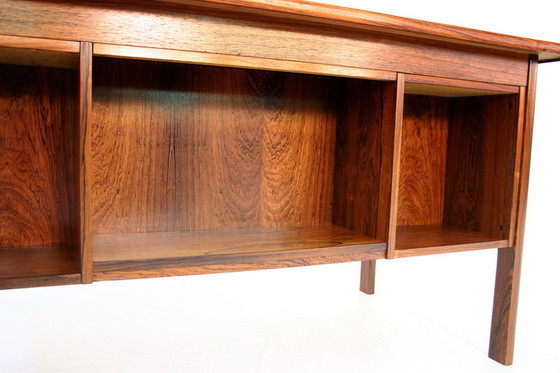 Image 1 of Danish Mid Century Brazilian Rosewood / Rio Palisander executive Writing Desk / Schreibtisch