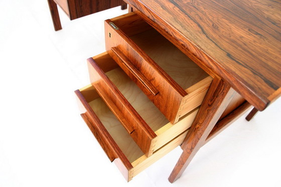 Image 1 of Danish Mid Century Brazilian Rosewood / Rio Palisander executive Writing Desk / Schreibtisch