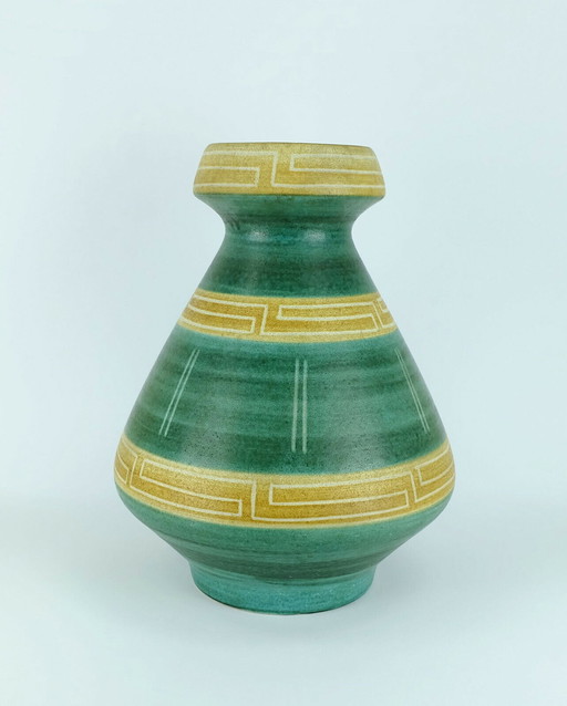 Bodenvase Bay Keramik Modell 680-40 geometrisches Dekor 1960er Jahre