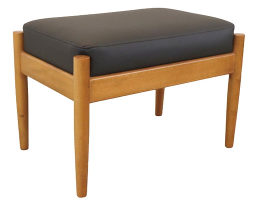 Dänischer Fußhocker im Vintage-Stil neu gepolstert