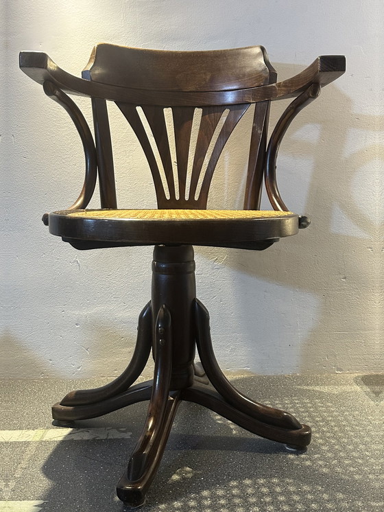 Image 1 of Vintage-Kapitänsstuhl mit Gurtband-Sitz und drehbarem Fuß