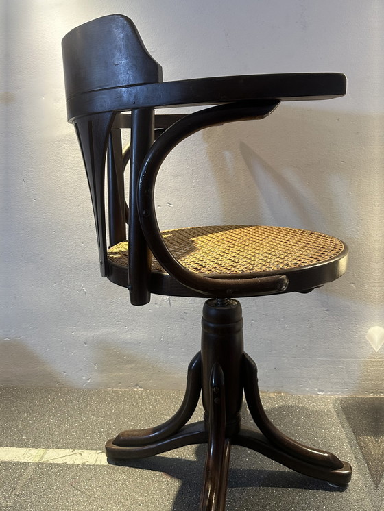 Image 1 of Vintage-Kapitänsstuhl mit Gurtband-Sitz und drehbarem Fuß