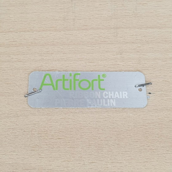 Image 1 of Vintage "Ribbon" Stuhl mit Ottomane in schwarzem Momentum Stoff von Pierre Paulin für Artifort, Frankreich 1990