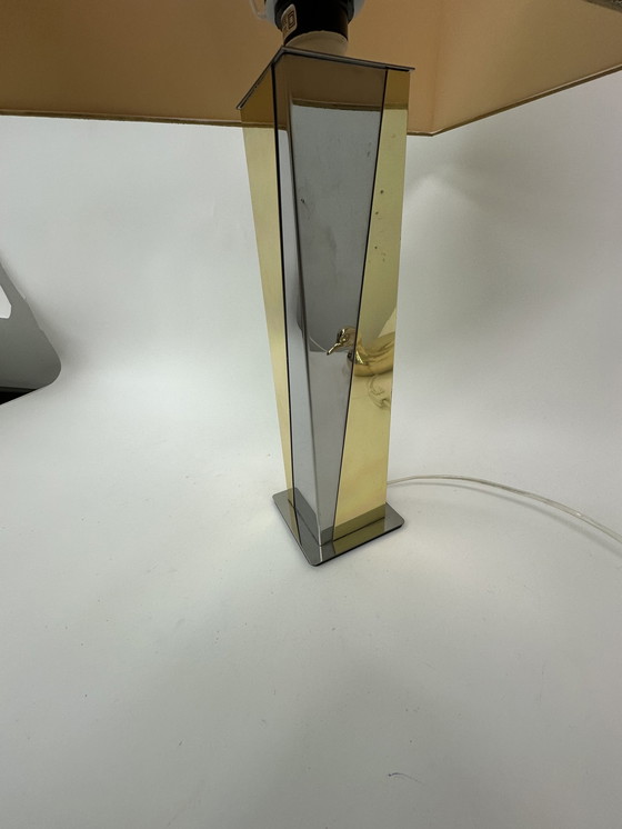 Image 1 of Hollywood Regency Tischlampe Gold Silber