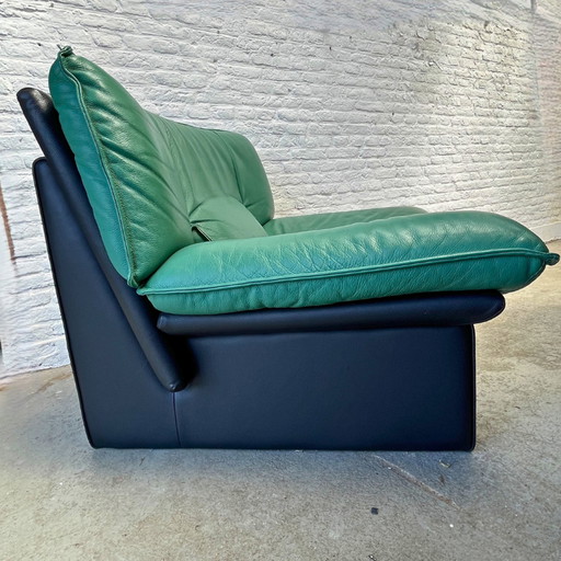 Design Sessel Leder - Nicoletti Salotti - grün/schwarz