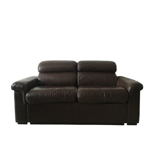 Skandinavisches BD Furniture Zweisitzer-Sofa aus Leder, Oy BJ DAHLQVIST - 1960er Jahre