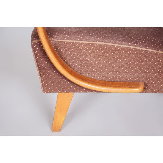 Image 1 of Brauner Art Deco Sessel, 1930er Jahre