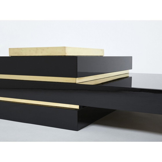 Image 1 of Schwarz lackierter Couchtisch von Jean Claude Mahey für Roche Bobois, 1970